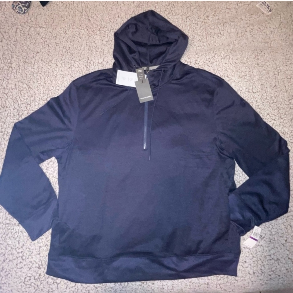 NWT Van Heusen Hoodie, Quick Dry, Spf 50, Wicking Long Sleeve Size XXL,Dark Blue